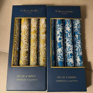 TAHARI EID Set of 4 Accented 10" Taper Candles NIB - Beautiful CHOOSE YOUR COLOR